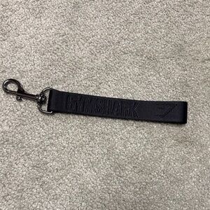 Gymshark Black Embossed Logo Key Lanyard with Metal Clip